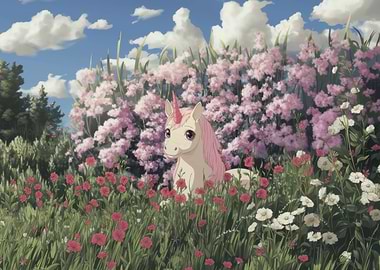 Unicorn in a Flower Field