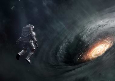 Astronaut Facing Galaxy