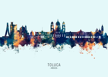Toluca Skyline Watercolor