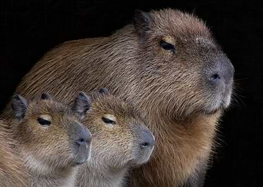 Capybara Family Portrait