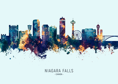 Niagara Falls Skyline Watercolor
