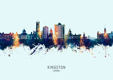 Kingston Canada Skyline Watercolor
