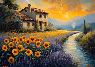 Sunflowers and Lavender Cottage