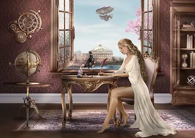 Steampunk Lady's Love Letter