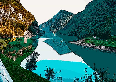 Mountain Lake Landscape