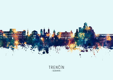 Trencin Skyline Watercolor