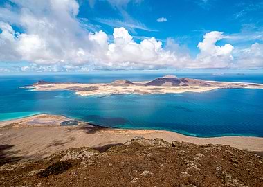 Island Landscape with Blue Sky