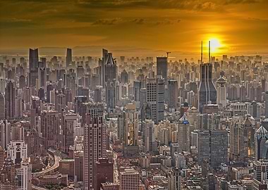 Shanghai Skyline Sunset