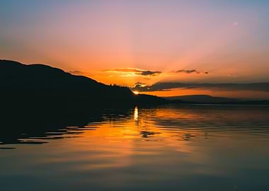 Sunset Ablaze Over River