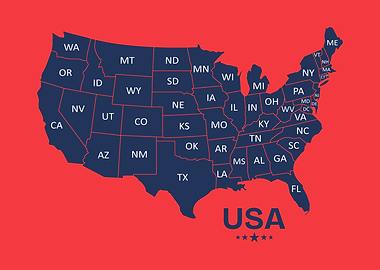 USA Map with States