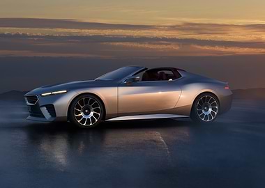 Silver Convertible Concept Car