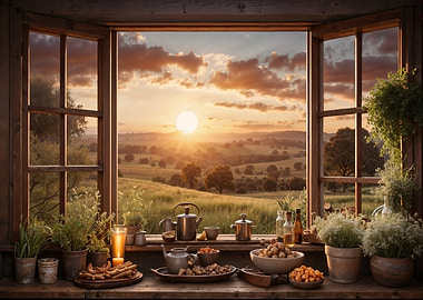 Sunset View from Kitchen Window