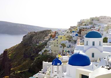 Santorini Blue Domes