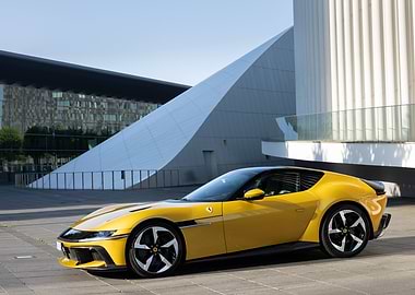 Yellow Ferrari Coupe