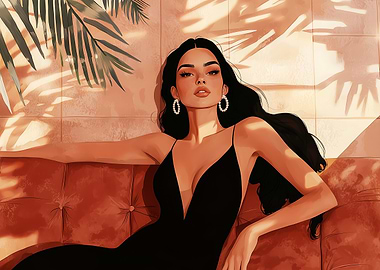 Woman in Black Dress