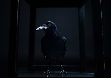 Black Crow in Shadows