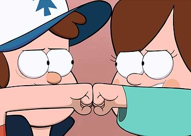 Dipper and Mabel Fist Bump