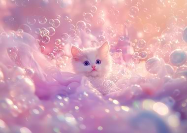 Kitten in Bubble Bath
