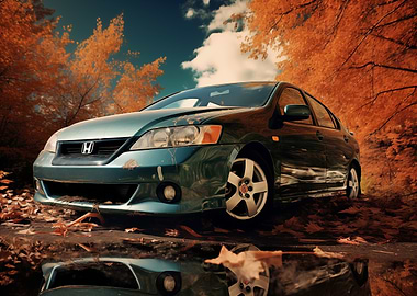 Honda Sedan in Autumn