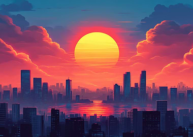 Sunset Cityscape