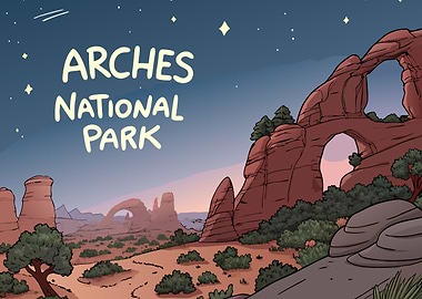 Arches National Park Illustration