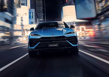Blue Lamborghini Urus