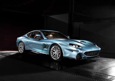 Blue Sports Car in Garage