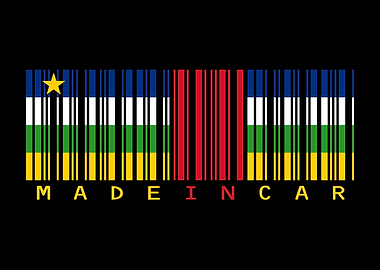 Central African Republic Flag Barcode