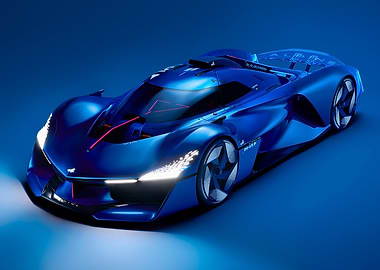 Blue Concept Sports Car