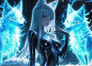 Cyberpunk Fox Spirit