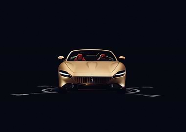 Golden Ferrari Roma Spider