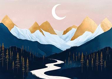 Mountain River Landscape