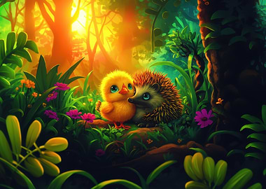 Chick and Hedgehog Friends