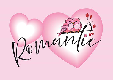 Romantic Birds & Hearts