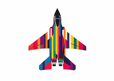 Rainbow Fighter Jet