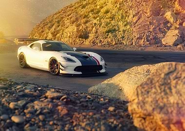 White Dodge Viper