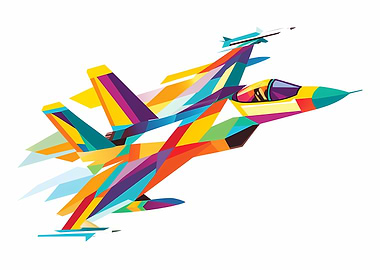 Colorful Fighter Jet