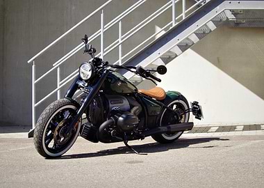 Custom Green Motorcycle