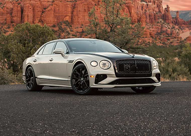 Luxury Sedan in Desert Landscape