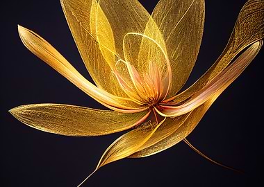 Golden Flower Abstract