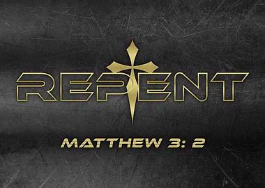 Repent Gold Cross Christian Faith