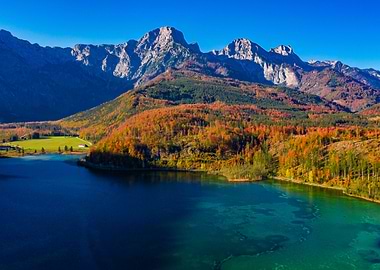 Almsee Lake in Autumn, Upper Austria