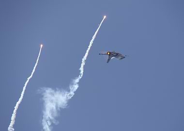 Fighter Jet with Flares