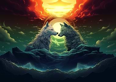 Wolves Under Moonlight
