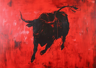Black Bull on Red