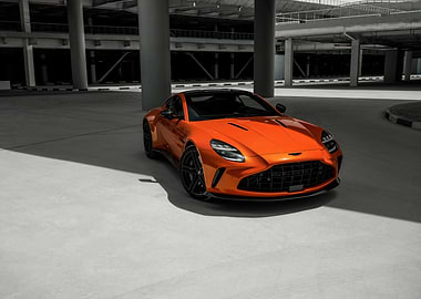 Orange Aston Martin Vantage