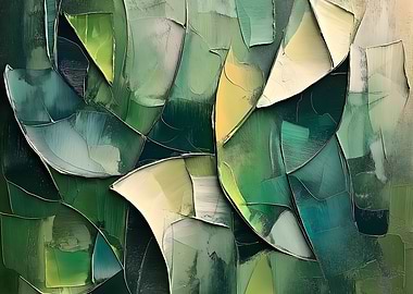 Abstract Green Canvas Painting