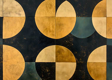 Geometric Gold & Black Art