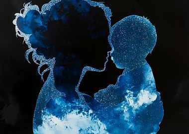 Mother and Child Silhouette