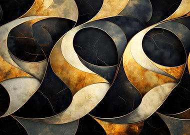 Abstract Gold & Black Art